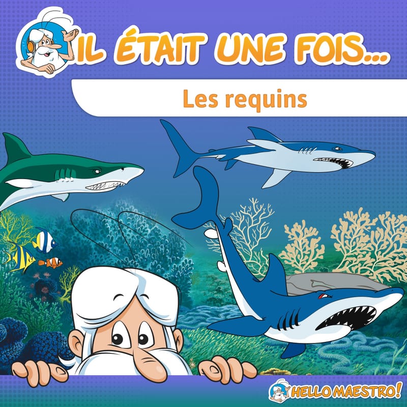 Il-etait-une-fois-les-requins-serie-audio-documentaire-learning-for-ages-6-to-9-hello-maestro
